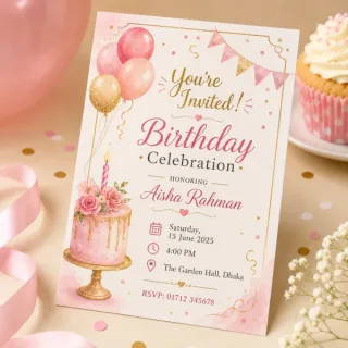 Birthday Invitations কাস্টম প্রিন্ট চট্টগ্রাম | Print Zone BD