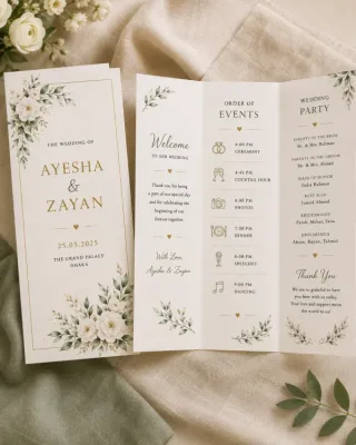 Wedding Programs কাস্টম প্রিন্ট চট্টগ্রাম | Print Zone BD