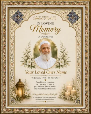 Memorial / In Loving Memory Frame কাস্টম প্রিন্ট চট্টগ্রাম | Print Zone BD