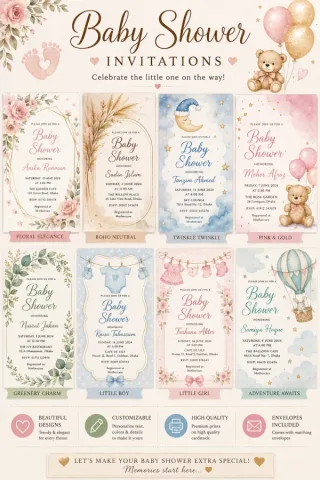 Baby Shower Invitations কাস্টম প্রিন্ট চট্টগ্রাম | Print Zone BD