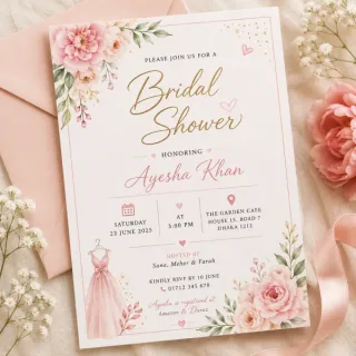 Bridal Shower Invitations কাস্টম প্রিন্ট চট্টগ্রাম | Print Zone BD